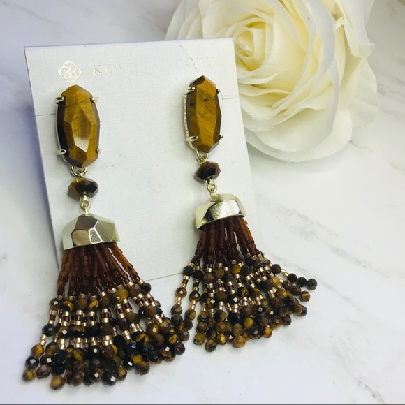 Kendra Scott Jewelry - NWOT Kendra Scott Dove Tiger’s Eye Earrings